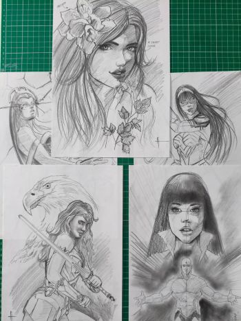 Image of Pack of five pencil sketches