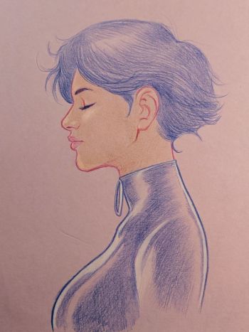 Image of Catwoman Pastel Portrait by Mario Torrisi