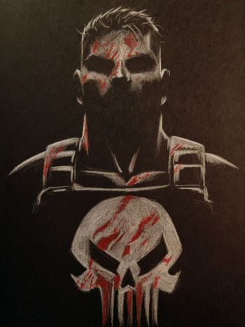 Image of Punisher Original Black Sketch
