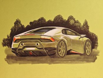 Image of Lamborghini Huracan Original Sketch