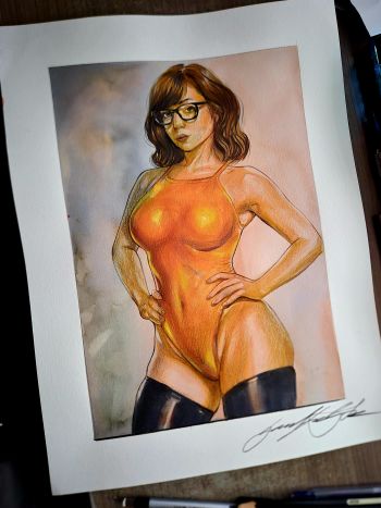 Image of Velma - Pinup art by Guilherme Silva - 11" x 15"
