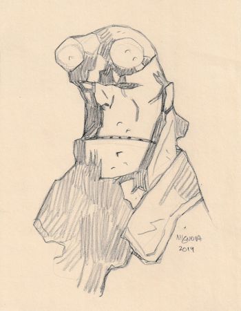 Image of Hellboy Pencil Sketch by Mike Mignola