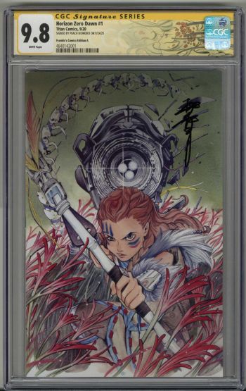Image of HORIZON ZERO DAWN #1 CGC 9.8 SS SIGNED PEACH MOMOKO VIRGIN COVER LOW POP 4 RARE