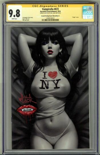 Image of VAMPIRELLA #672 CGC 9.8 SS SIGNED REMARK SKETCH WILL JACK VIRGIN COVER VERY RARE