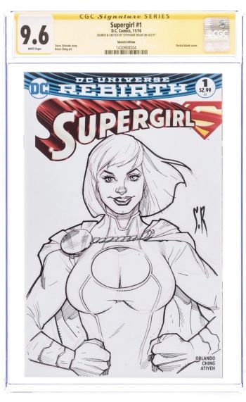 Image of Supergirl #1 Power Girl Sketch cover by Stephane Roux CGCSS 9.6