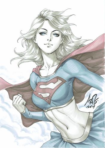 Image of Stanley Artgerm Lau - Michael Turner Supergirl colour convention sketch from 2017