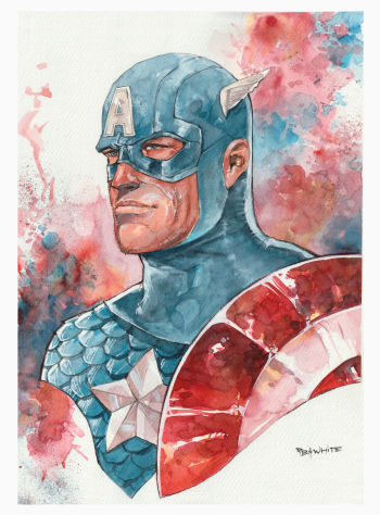 Image of Captain America Portrait by RB White 11x15