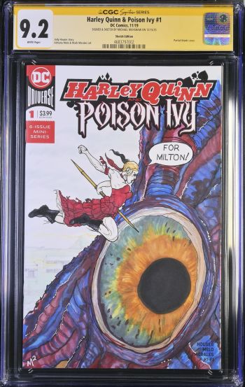 Image of Harley Quinn & Poison Ivy #1 CGC 9.2 Signed & Sketched by Michael Munshaw