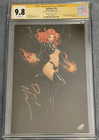 Image of HELLIONS 18 CGC SS 9.8 X-MEN DAVID NAKAYAMA DNA SIGNED VIRGIN VARIANT DARK PRYOR