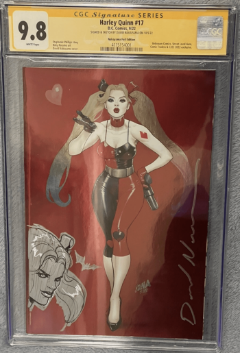 Image of Share HARLEY QUINN 17 CGC SS 9.8 DAVID NAKAYAMA DNA SIGNED SKETCH FOIL VIRGIN VARIANT