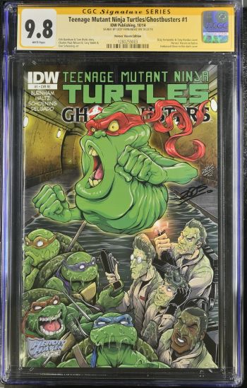 Image of Teenage Mutant Ninja Turtles/Ghostbusters #1 CGC 9.8 Signed by Ozzy Fernandez