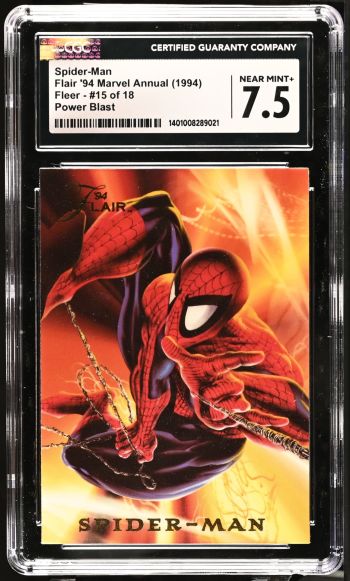 Image of Spider-Man #15 of 18 | Flair '94 Marvel Annual | Power Blast | CGC 7.5