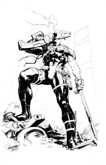 Image of Deathstroke Commission, 11x17 inked, 2023