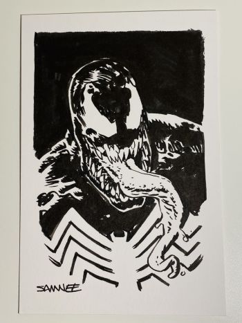 Image of Venom Negative Space Inked Artwork by Chris Samnee