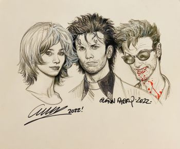 Image of Preacher Trio Sketch Signed by Garth Ennis