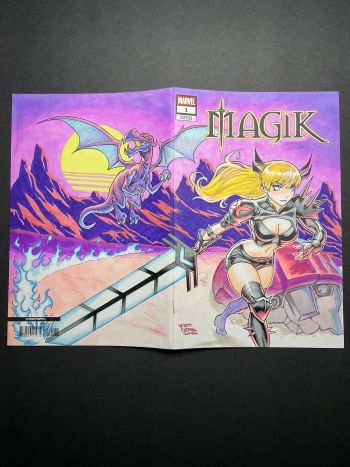 Image of Magik & Lockheed Wraparound Sketch by Matt Cossin