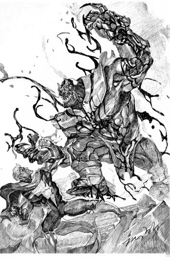 Image of 2019 MARVEL COMICS _Vol 3 4 Carnage-ized  Thanos Original Art