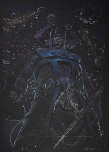 Image of Galactus and Silver Surfer Original Art by Ed Santos