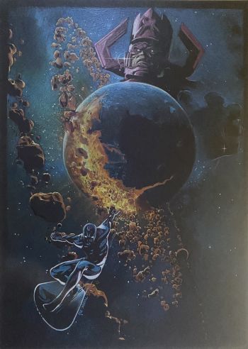 Image of Silver Surfer and Galactus Original Art by Ed Santos