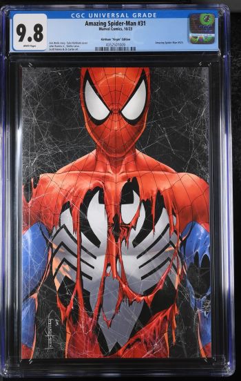 Image of Amazing Spider-Man #31 | Kirkham "Virgin" Edition | CGC 9.8 | UniversalAmazing Spider-Man #925Zeb Wells story, Tyler Kirkham coverJohn Romita Jr., Emilio Laiso,Scott Hanna & Z� Carlos art