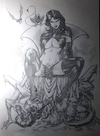 Image of Goblin Queen Pencil Illustration