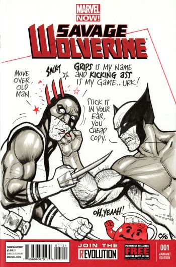 Image of Wolverine Vs Grips Sketch Cover by Frank Cho