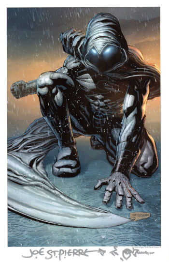 Image of MOON KNIGHT COLOR PRINT REMARQUED/SIGNED JOE ST. PIERRE