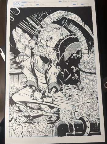 Image of Rare TMNT #8 Original Cover Art by Ryan G. Browne