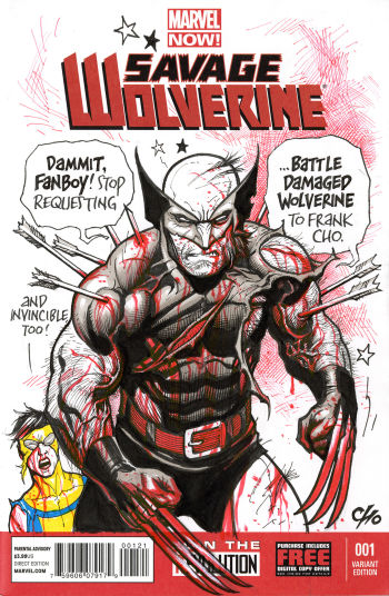 Image of Battle Damaged Wolverine Sketch Cover by Frank Cho
