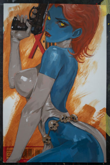 Image of Mystique - Acrylic painting on Blank Variant comic