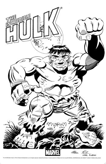 Image of Sinnott Legacy Inking Challenge Hulk signed Al Milgrom/Marc Rubino
