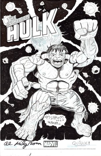 Image of Sinnott Legacy Inking Challenge Hulk signed Al Milgrom/Enrique Lopez