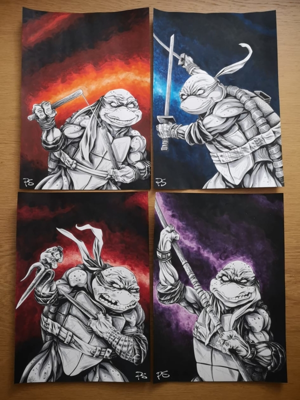 TMNT - TEENAGE MUTANT NINJA TURTLES - 4 X ORIGINAL ART | Raremarq