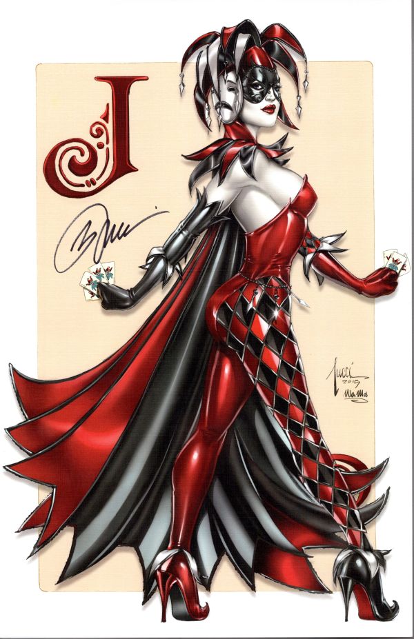 Image for HARLEY QUINN PLAYING CARD PRINT SIGNED BILLY TUCCI