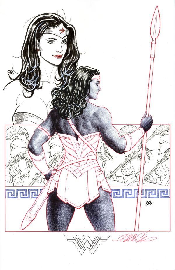 Image for Wonder Woman original head drawing on art print by Frank Cho
