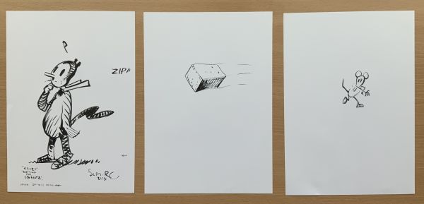 Image for Triptych Tribute to George Herriman: Original Krazy Kat Artwork by Stewart Kenneth Moore