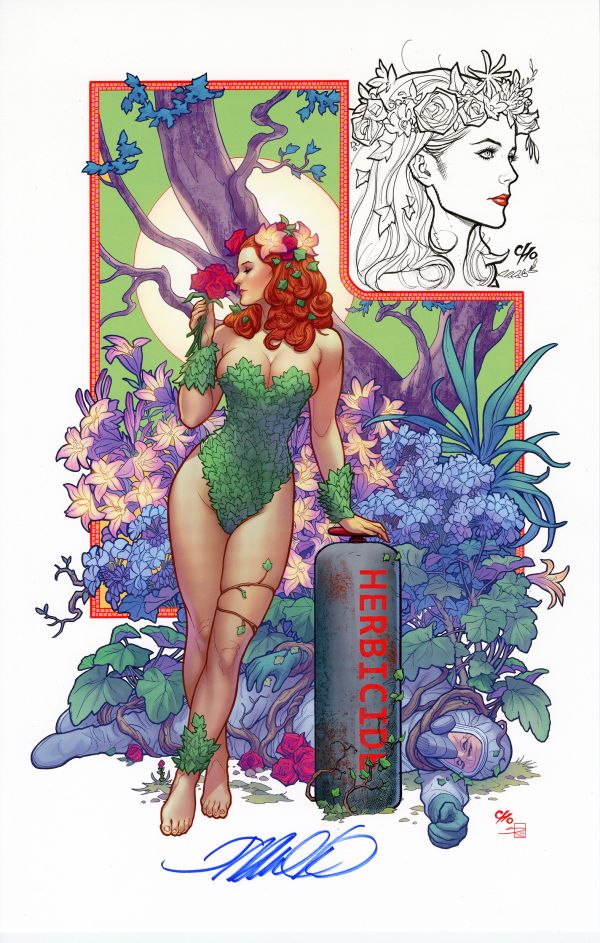 Image for Poison Ivy Art Print with Original Drawing by Frank Cho