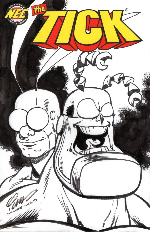 Image for THE TICK BLANK VARIANT SKETCH COVER ORIG ART SIGNED NUMBERED IAN CHASE NICHOLS