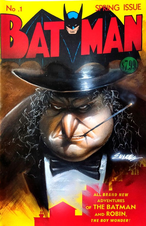 Image for Batman sketch cover - Pengüin Acrylic Painting by Manu Silva 