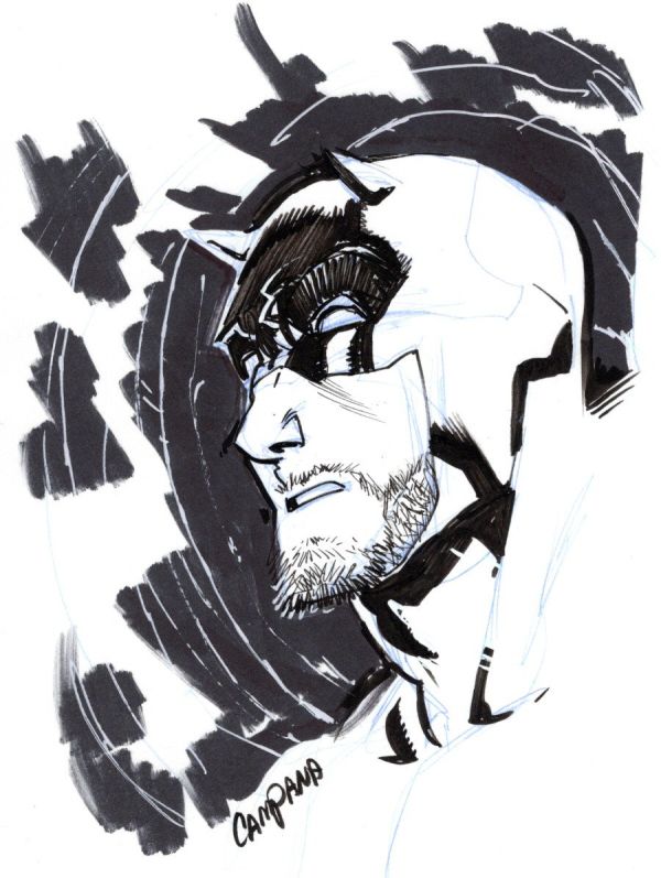 Image for DAREDEVIL ORIGINAL ART SKETCH CARD SIGNED CHRIS CAMPANA