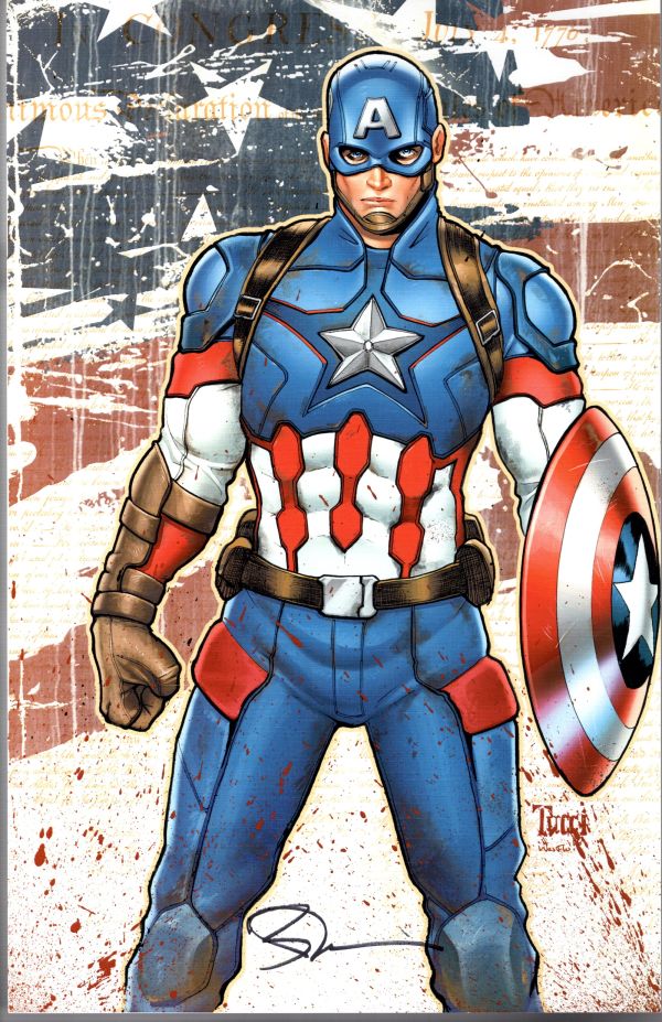 Image for CAPTAIN AMERICA PRINT SIGNED BILLY TUCCI