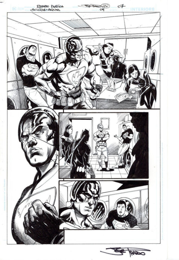 Image for SUICIDE SQUAD #4 PAGE 7 OA BLUELINE PUBLISHED INK ART SIGNED PANSICA & PRADO