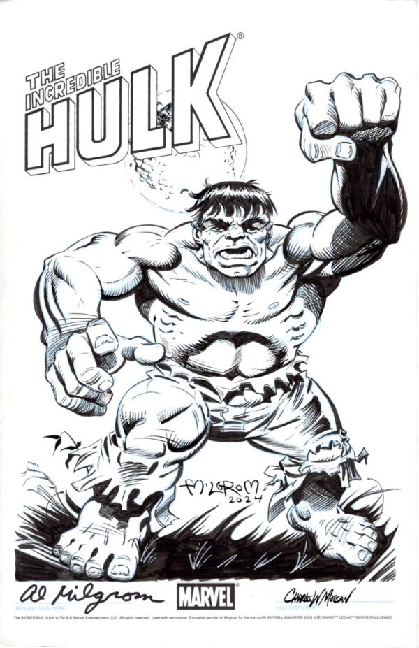 Image for Sinnott Legacy Inking Challenge Hulk signed Al Milgrom/Chuck Morgan
