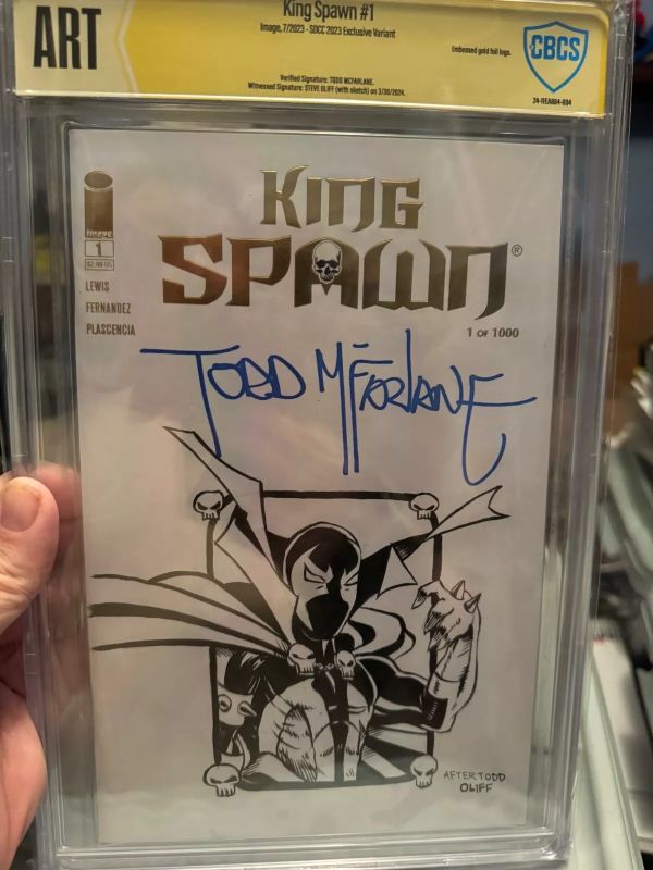 Image for KING SPAWN 1 Gold foil blank sketched by Steve Oliff, Signed by McFarlane