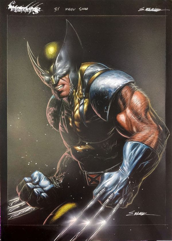Image for Wolverine original Art on Black paper 11x17  by Manu Silva