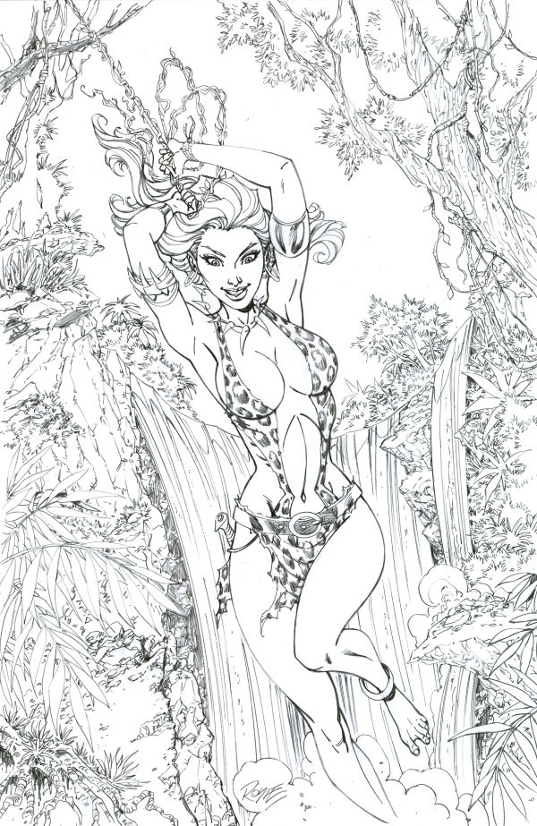 Image for Sheena Queen on the Jungle #4 original cover pencil art John Royle