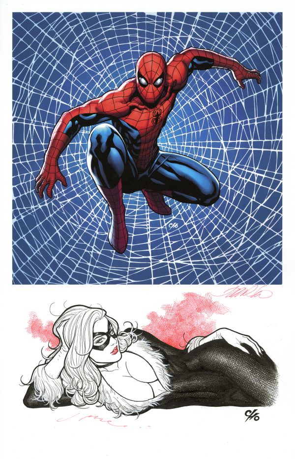 Image for Black Cat original art on Spider-Man art print by Frank Cho
