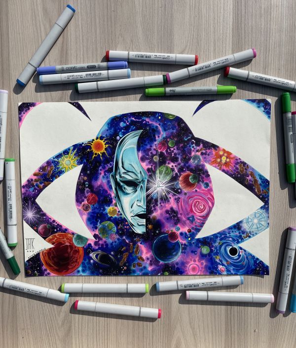 Image for Silver Surfer & Eternity- 11"x17" - by JAK
