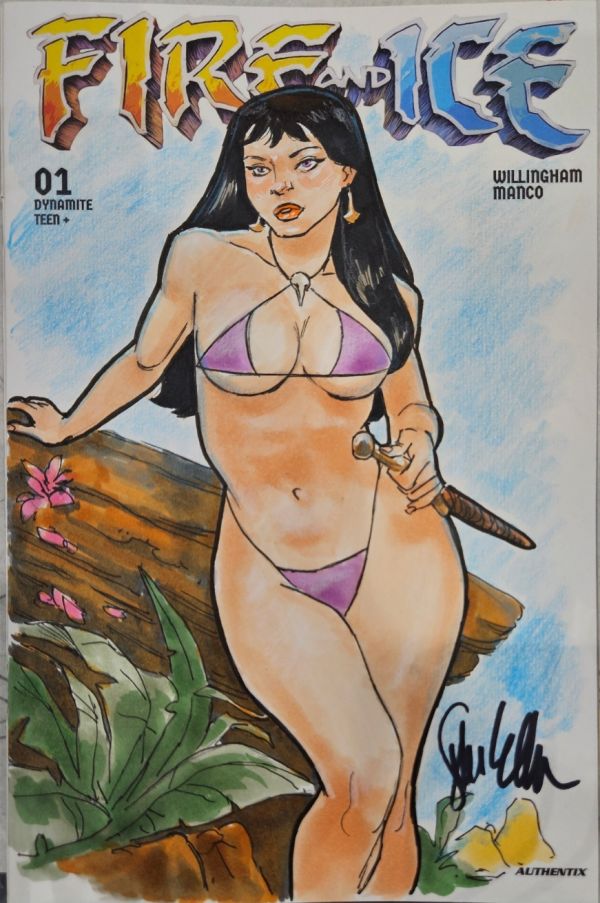 Image for Original Art of Teegra  Comic Sketch Cover from Fire & Ice 