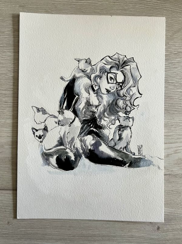 Image for Black Cat Ink Sketch by Zulema Scotto Lavina	